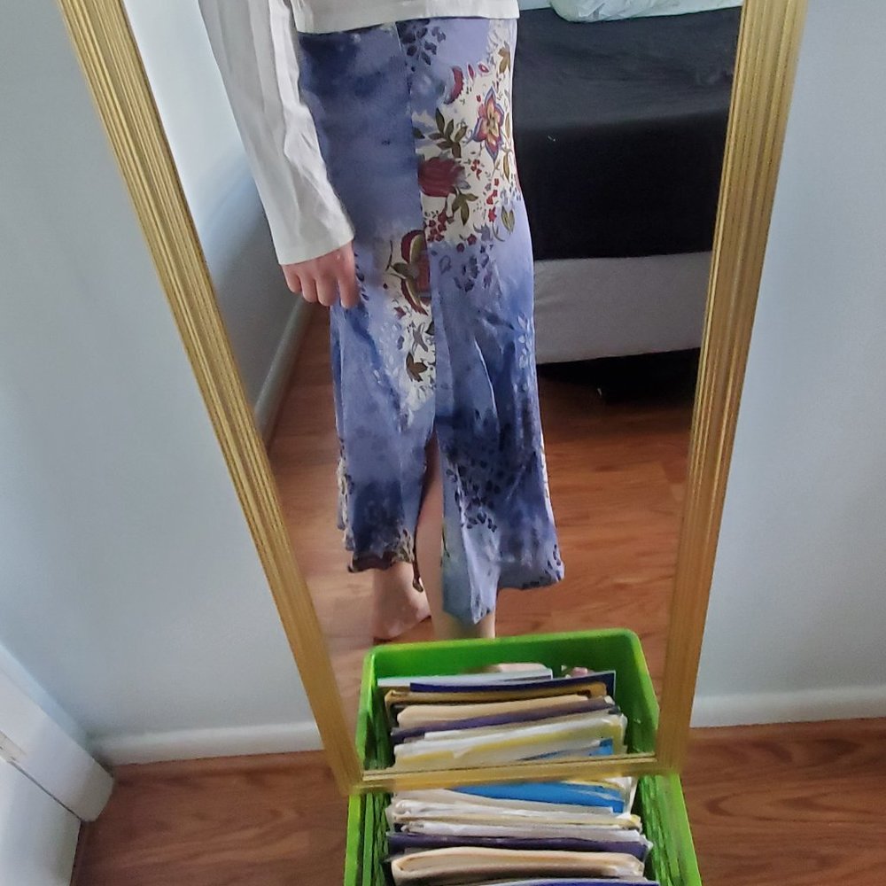 Vintage blue floral maxi skirt - Picture 3 of 9